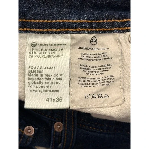 AG Adriano Goldschmied Men's Dark Wash Straight‎ Leg Jeans Size 41x36 - Picture 7 of 7